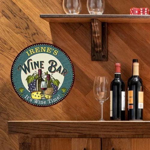 Miniatura 6 de Letrero personalizado para bar de vino, decoración de despensa, cocina, decoración verde, carteles de vino para mamás, arte de pared, rústico