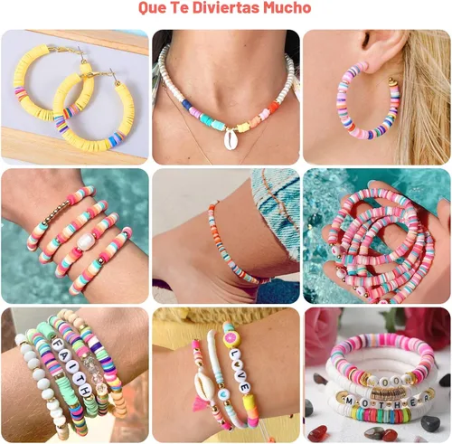 Miniatura 5 de Redtwo Juego de 23000 cuentas de arcilla para hacer pulseras, 144 colores, 7 cajas de cuentas Heishi de polímero plano para hacer joyas de amistad