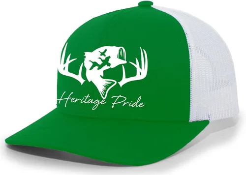 Miniatura 13 de Heritage Pride Sombrero de camionero de malla bordada para hombre de caza de pato de pesca de ciervos