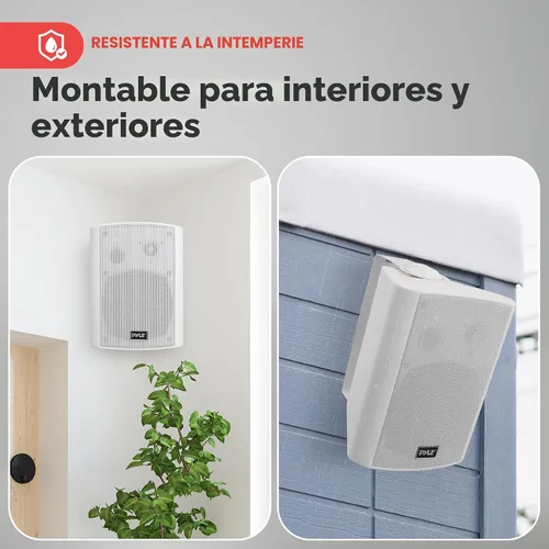Miniatura 4 de Pyle Sistema de altavoces impermeables de montaje en pared de 6.5 pulgadas para sistema de sonido envolvente Bluetooth inalámbrico en interiores