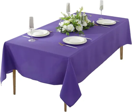 Miniatura 19 de Paquete de 2 Manteles Redondos de 120 Pulgadas de Carbón, Mantel de Poliéster Lavable para Uso en el Hogar, Fiestas, Bodas o Restaurantes.