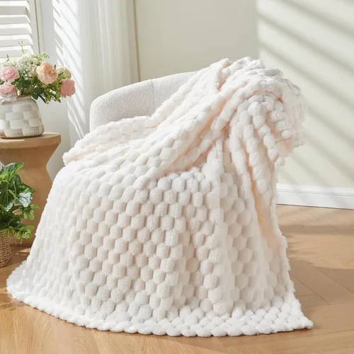 Miniatura 85 de NEWCOSPLAY Manta de Tiro Súper Suave Aqua Franela Sedosa Premium Forro Polar Jacquard Acanalado 3D Ligero Manta de Cama Uso en Todas las Estaciones
