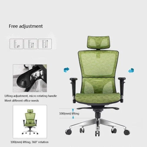 Miniatura 3 de Commercial Ergonomic High Back Executive Mesh Chair, with Adjustable Lumbar Support, Headrest and 3D Armrests Configure Chassis Functions(Black)