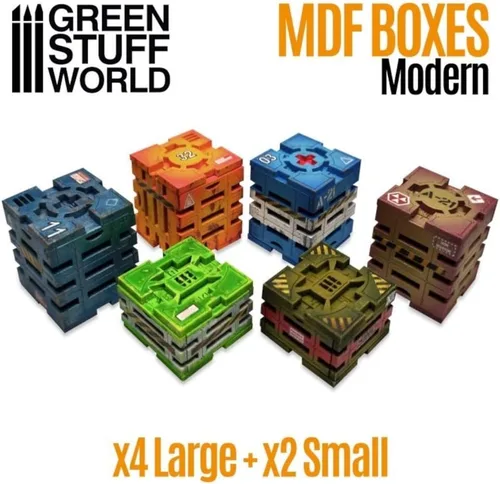 Miniatura 3 de Green Stuff World Cajas MDF para modelos y miniaturas – Cajas modernas de ciencia ficción 10299
