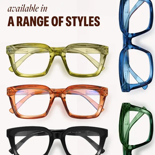 Miniatura 7 de IBOANN Gafas de luz azul de gran tamaño para mujer, gafas de moda funky con aspecto preppy, reducen la fatiga de la pantalla, gafas de computadora