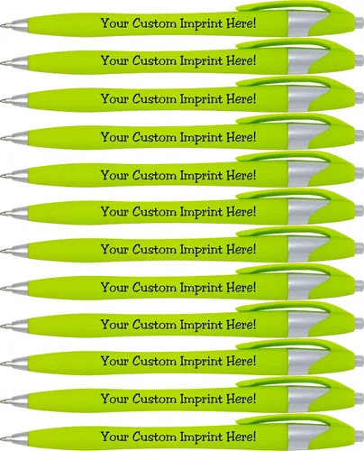 Miniatura 9 de ExpressDesigns™ - Bolígrafos de tinta de colores personalizados Soft Touch Colores de tinta de neón Mensaje impreso personalizado de elección