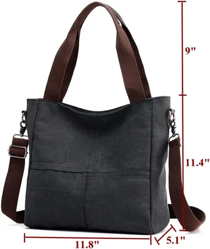 Miniatura 2 de Sunshinejing Bolso de lona pequeño para mujer, bolso cruzado de hombro, bolsos de trabajo, bolso de viaje
