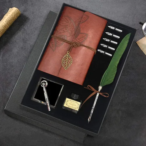 Miniatura 11 de GCCL Juego de Pluma y Tinta, Juego de Plumas de Caligrafía de Pluma Antigua para Mojar, incluye Pluma de Pluma, 5 Plumillas de Repuesto, Base