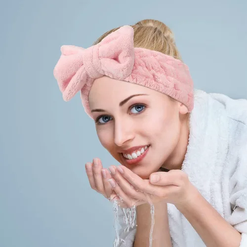 Miniatura 3 de Diadema de toalla de 3 piezas para mujer, diadema de maquillaje para lavar la cara, maquillaje spa, diadema de microfibra con moño, diadema de ducha