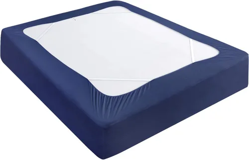 Miniatura 11 de Funda de somier tamaño king, falda de cama elástica de 4 lados, alternativa elegante para faldas de cama para hotel/hogar, se adapta a somieres