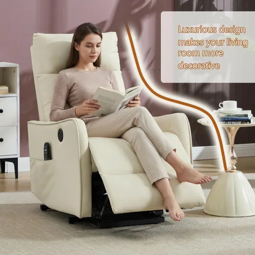 Miniatura 7 de Silla Reclinable con Elevación Eléctrica con Masaje de Vibración y Calor para Personas Mayores de Estatura Pequeña, Silla Elevadora Pequeña
