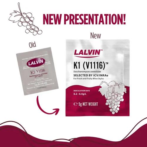 Miniatura 6 de Lalvin K1-V1116 Levadura de vino (paquete de 5) - Hacer Mead de Sidra de Vino Kombucha en casa - 0.18 oz Sobres - Saccharomyces cerevisiae - Vendido