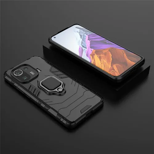 Miniatura 6 de Compatible con funda Xiaomi Mi 11 Pro, soporte de agarre de anillo de metal, a prueba de golpes (funciona con soporte magnético para automóvil)