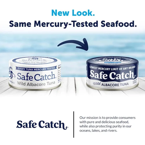 Miniatura 7 de Safe Catch Atún Albacora Salvaje Enlatado Bajo en Mercurio Filete de Atún Enlatado Sin Gluten Alimento Keto Sin OMG Kosher Apto para Paleo Alto