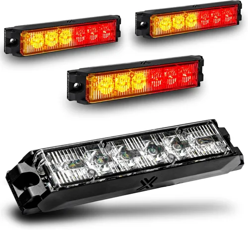 Miniatura 48 de LAMPHUS NanoFlare - Luz de advertencia estroboscópica de 5 pulgadas y 6 W, color blanco ámbar, luz de advertencia estroboscópica para parrilla