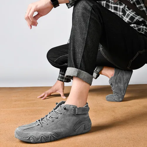 Miniatura 4 de Zapatos Beck para hombre, impermeables, antideslizantes, botas Chukka de caña alta, hechas a mano, de gamuza, zapatos deportivos para exteriores