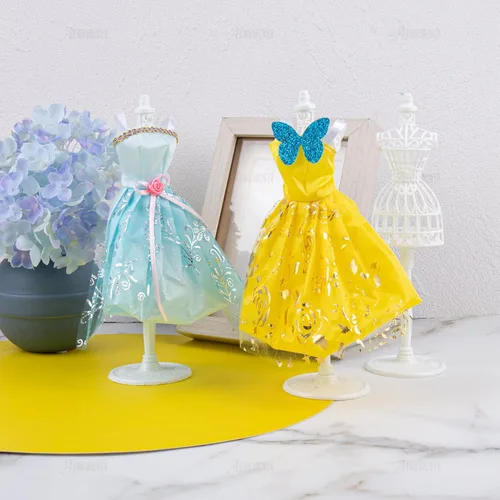 Miniatura 6 de AUEAR, Paquete de 5 formas de vestido, vestido de tela, maniquí de plástico, soporte de soporte para modelo, accesorios para vestidos