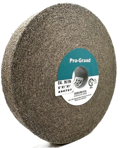 Miniatura 34 de EXL Rueda de Desbarbado - 6" x 1" x 1" 8S Fino - Carburo de Silicio - Rueda para Desbarbado, Acabado y Pulido de Metal - Convoluta - 09549-1 Pack
