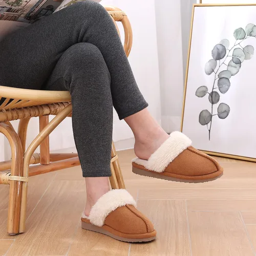 Miniatura 7 de Litfun Pantuflas mullidas de espuma viscoelástica para mujer, zapatos de invierno para interiores y exteriores