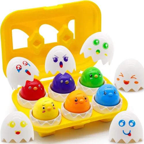 Miniatura 9 de WEEJOYGAM Juguetes de dinosaurio, huevos a juego de dinosaurios para niños pequeños de 1 a 3 años, juguetes Montessori para niños pequeños de 1, 2