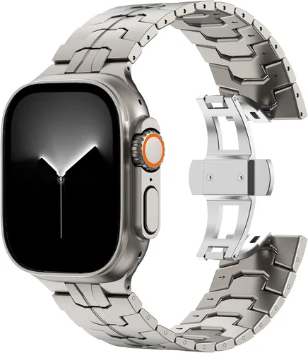 Miniatura 24 de KADES Correa de acero inoxidable compatible con Apple Watch Band Ultra 3/2/1 de 1.73 pulgadas Series 11/10 de 1.81 pulgadas/1.65 pulgadas, Series