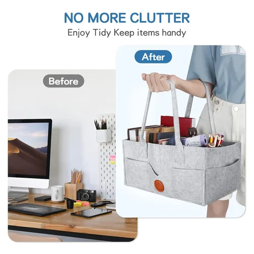 Miniatura 7 de Maliton Organizador de pañales – Organizador de pañales para almacenamiento de guardería, organizador de pañales de fieltro para cosas de bebé