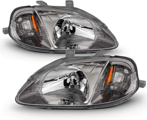 Miniatura 2 de AmeriLite - Juego de faros delanteros de repuesto en metal de estilo OE para Honda Civic 1999-2000 - Lado del conductor y del pasajero Metal