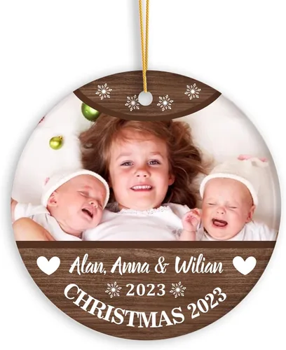 Miniatura 7 de Adorno de bebé de primera Navidad con foto personalizada, adorno de árbol de Navidad con foto personalizada, adorno de recuerdo de bebé, regalo