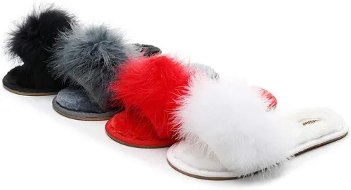 Miniatura 6 de Pantuflas peludas para mujer, pantuflas suaves y peludas para el hogar