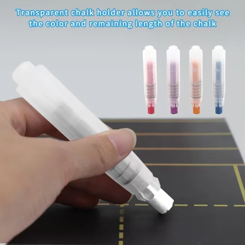Miniatura 6 de 70 tizas blancas sin polvo con 6 soportes y borrador, juego de tiza a granel no tóxicas para pizarras, perfecto para la escuela, la oficina