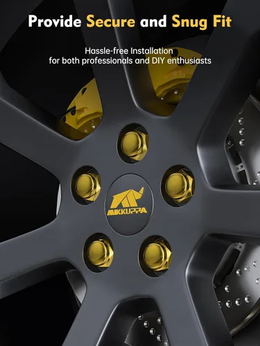 Miniatura 7 de MIKKUPPA Tuercas de Orejeta Doradas M12x1.5 - Repuesto para Ford Fusion 2006-2019, Focus 2000-2019, Escape 2001-2023 Rueda de Posventa - 20pcs Dorado