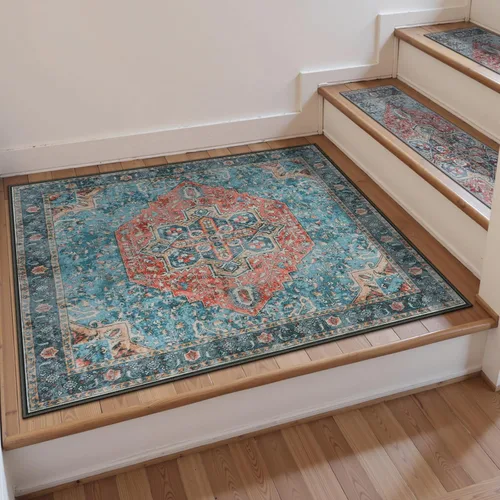 Miniatura 11 de OJIA Alfombra antideslizante para peldaños de madera, alfombra de aterrizaje con respaldo de goma, alfombras de seguridad suaves para la familia