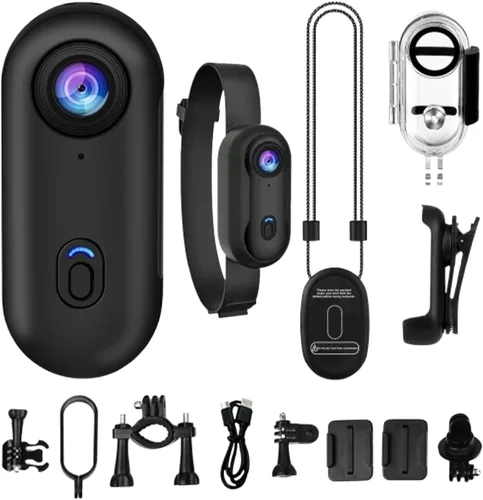 Miniatura 8 de Cámara compacta para el pulgar, cámara deportiva al aire libre, cámara portátil para grabación, herramienta de vlogging de 1080P, kit de video