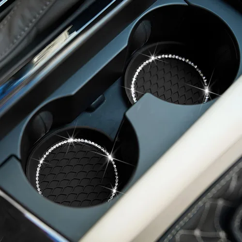 Miniatura 4 de zipelo Bling Posavasos para Copa de Automóvil, paquete de 4 posavasos universales antideslizantes para vehículos, portavasos de silicona
