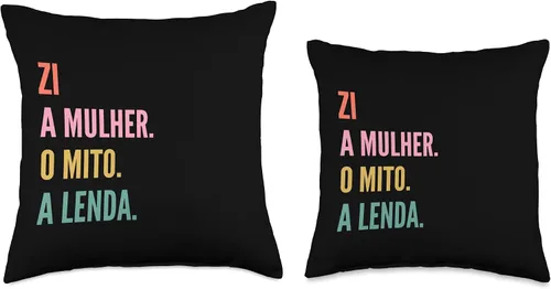 Miniatura 3 de Designs De Nomes Engraçados Para Mulher Divertida almohada portuguesa con diseño de primer nombre, 16 x 16 pulgadas, multicolor