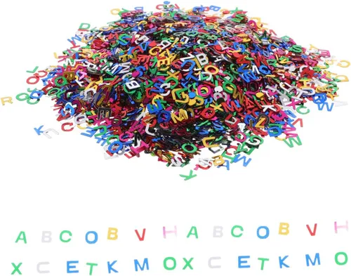 Mini letras del alfabeto de lentejuelas para manualidades, 3.17 oz/paquete de confeti de resina con purpurina, letras mixtas para Navidad,