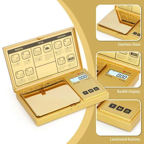 Miniatura 4 de iMotion Báscula digital de bolsillo 7.05 oz x 0.00 oz, báscula de joyería de alta precisión con pantalla LCD retroiluminada, función de tara