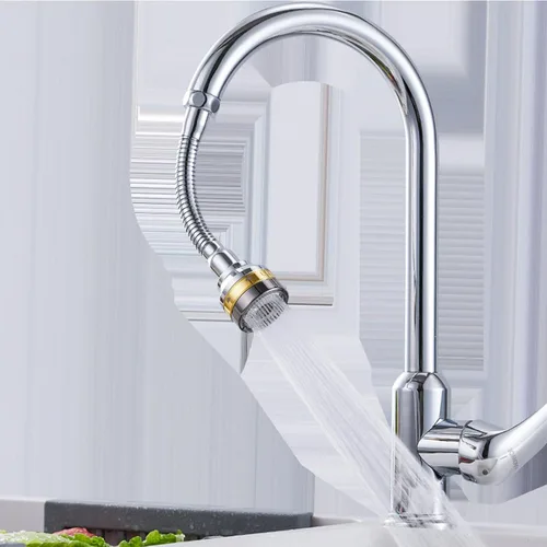 Miniatura 6 de Accesorio rociador de grifo, cabezal rociador giratorio de 360 grados a prueba de salpicaduras de metal para cocina doméstica (longitud extendida)