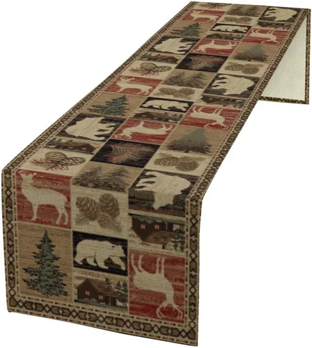 Miniatura 29 de Camino de mesa con estampado de vaca, camino de mesa estilo occidental con estampado de cuero de vaca en blanco y negro, decoración de mesa