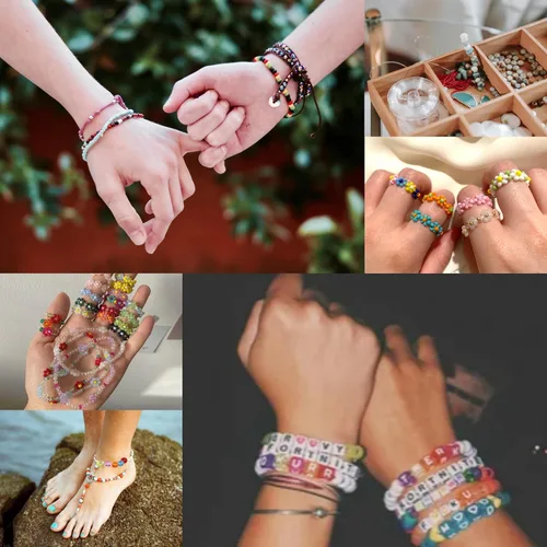 Miniatura 5 de XIANNVXI 3500 cuentas de letras blancas para pulseras, cuentas acrílicas coloridas para hacer joyas (cuentas blancas y mixtas)