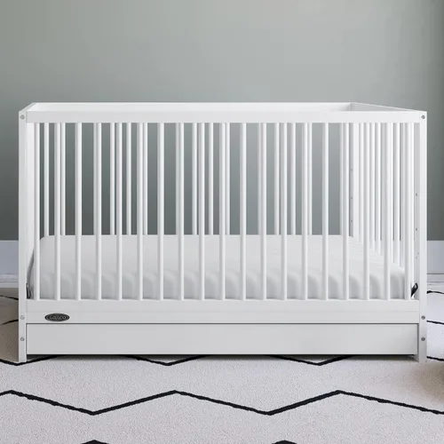 Miniatura 2 de Cuna convertible 5 en 1 con cajón Teddi de Graco (blanco) – Certificado GREENGUARD Gold, combinación de cuna con cajón, cajón de almacenamiento