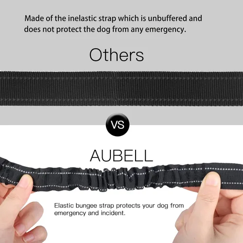 Miniatura 5 de AUBELL Cinturón de seguridad para perro, 3 en 1, ajustable, reflectante, resistente, arnés de perro con gancho de clip, cierre y hebilla, mosquetón