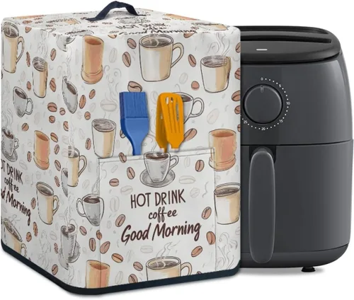 Miniatura 36 de Air Fryer Oven Dust Cover with Handle and Pocket, Easy Cleaning Electric Appliance Cover, Brown Flower Flor marrón (Brown Flower)