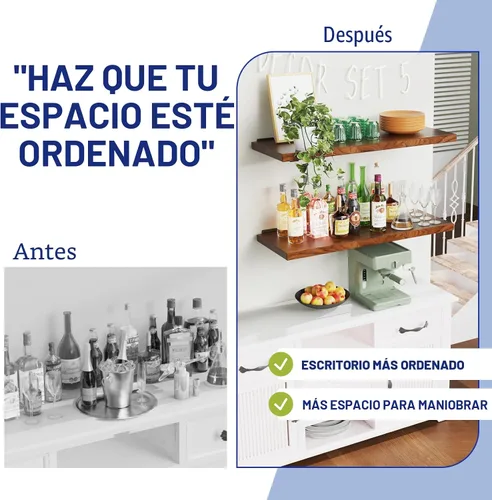 Miniatura 5 de Goovilla Soporte de estante, soportes flotantes resistentes de 6 pulgadas de largo, paquete de 6 soportes para estantes, soportes de soporte