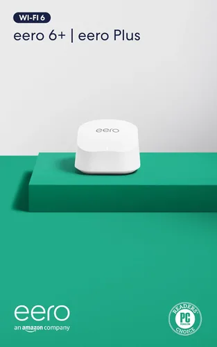 Router wifi de malla Amazon eero 6+ con 1 mes gratis de eero Plus (se renueva automáticamente). Cobertura de hasta 1500 pies², conecta más de 75