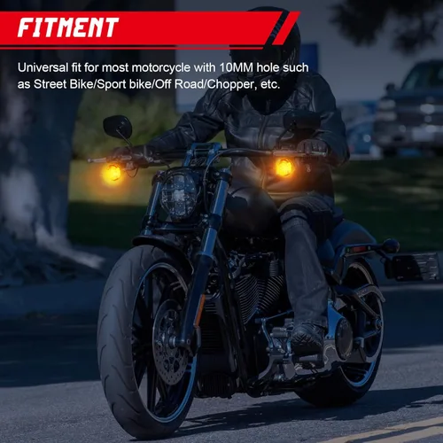 Miniatura 7 de INNOGLOW foco de luz de giro para motocicleta, lente ámbar universal, luces indicadoras intermitentes para motocicletas personalizadas Suzuki Style-1