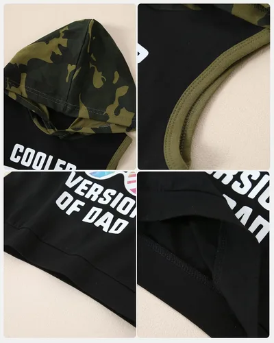 Miniatura 6 de SANMIO Conjunto de ropa de verano con capucha y pantalones cortos sin mangas con bolsillos, conjunto de ropa de 2 piezas para niño pequeño