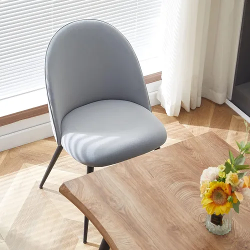 Miniatura 3 de Homedot Juego de mesa de comedor de 5 piezas para 4, diseño único de mesa de comedor con borde vivo y mesa gruesa con 4 sillas de comedor tapizadas