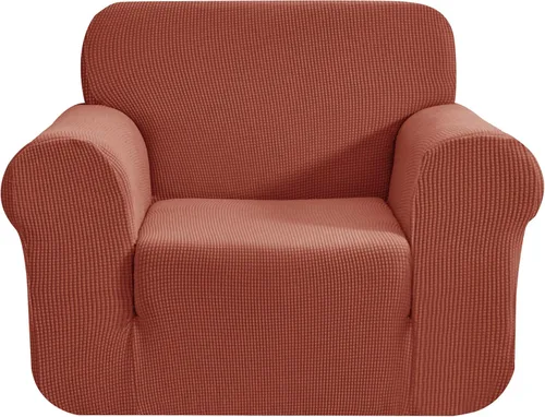 Miniatura 91 de CHUN YI - Funda elástica de 1 pieza para sillón grande, funda protectora suave de Jacquard con elastano, detalle de cuadros y parte inferior