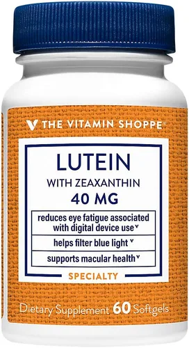 The Vitamin Shoppe Luteína 40MG - Salud ocular, apoyo de la visión y protección de la luz azul, antioxidante carotenoide (60 cápsulas blandas)